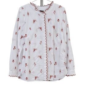 Talbots embroidered buttons down shirt size M